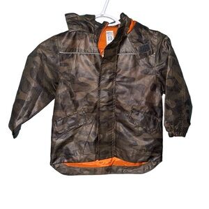 Carter's Boy's size 4 Toddler Green Army Raincoat